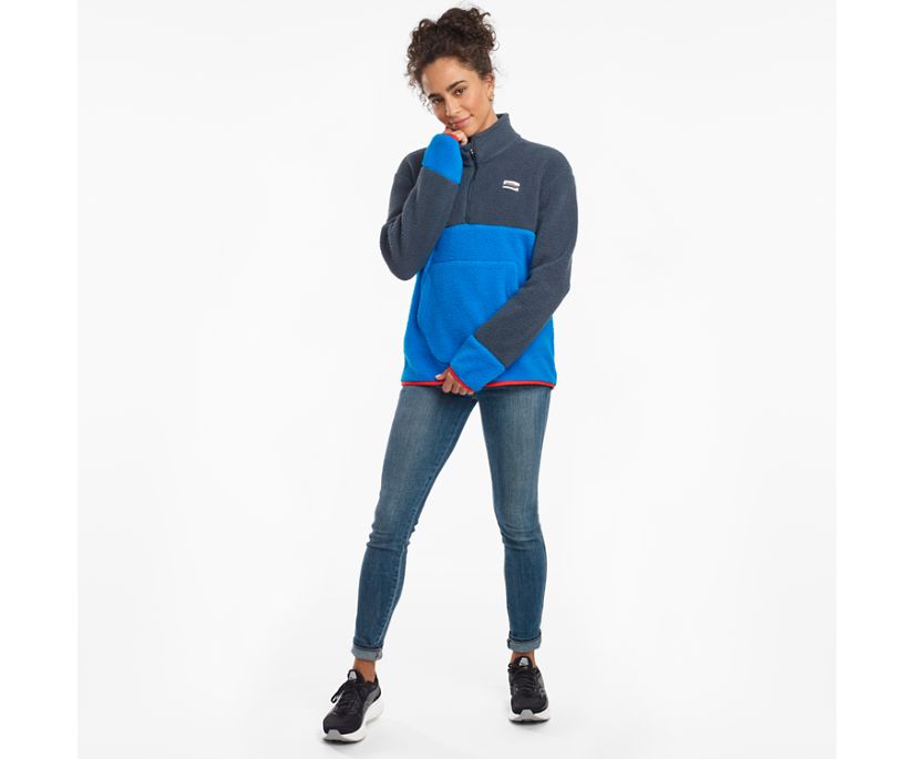 Chaquetas Saucony Fireside Fleece Anorak Mujer Azules | México 336BEXC